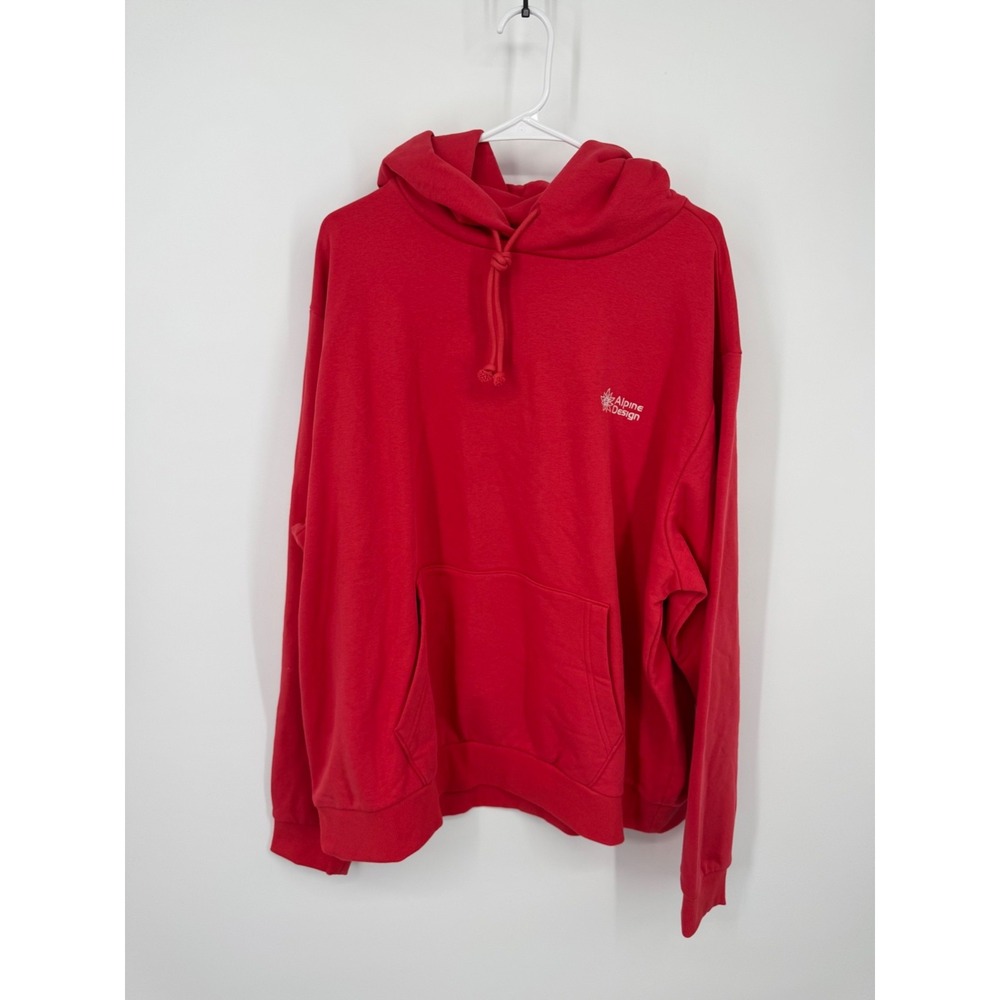 NWT Alpine Design Hike Hoodie Men's 2XL Red Fleece Logo Long Sleeve Pouch Pocket
